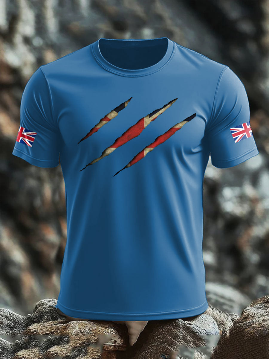 Men's UK Flag Skull Printed T-shirt-7
