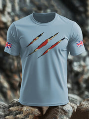 Men's UK Flag Skull Printed T-shirt-8