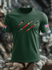 Men's UK Flag Skull Printed T-shirt-10
