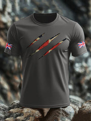 Men's UK Flag Skull Printed T-shirt-11
