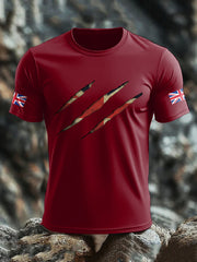 Men's UK Flag Skull Printed T-shirt-12