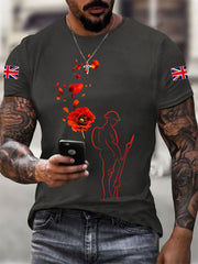 Men's Remembrance Day Lest We Forget Short-sleeved T-shirt-1