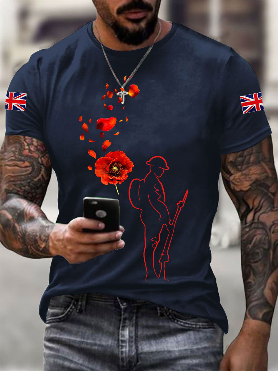 Men's Remembrance Day Lest We Forget Short-sleeved T-shirt-2