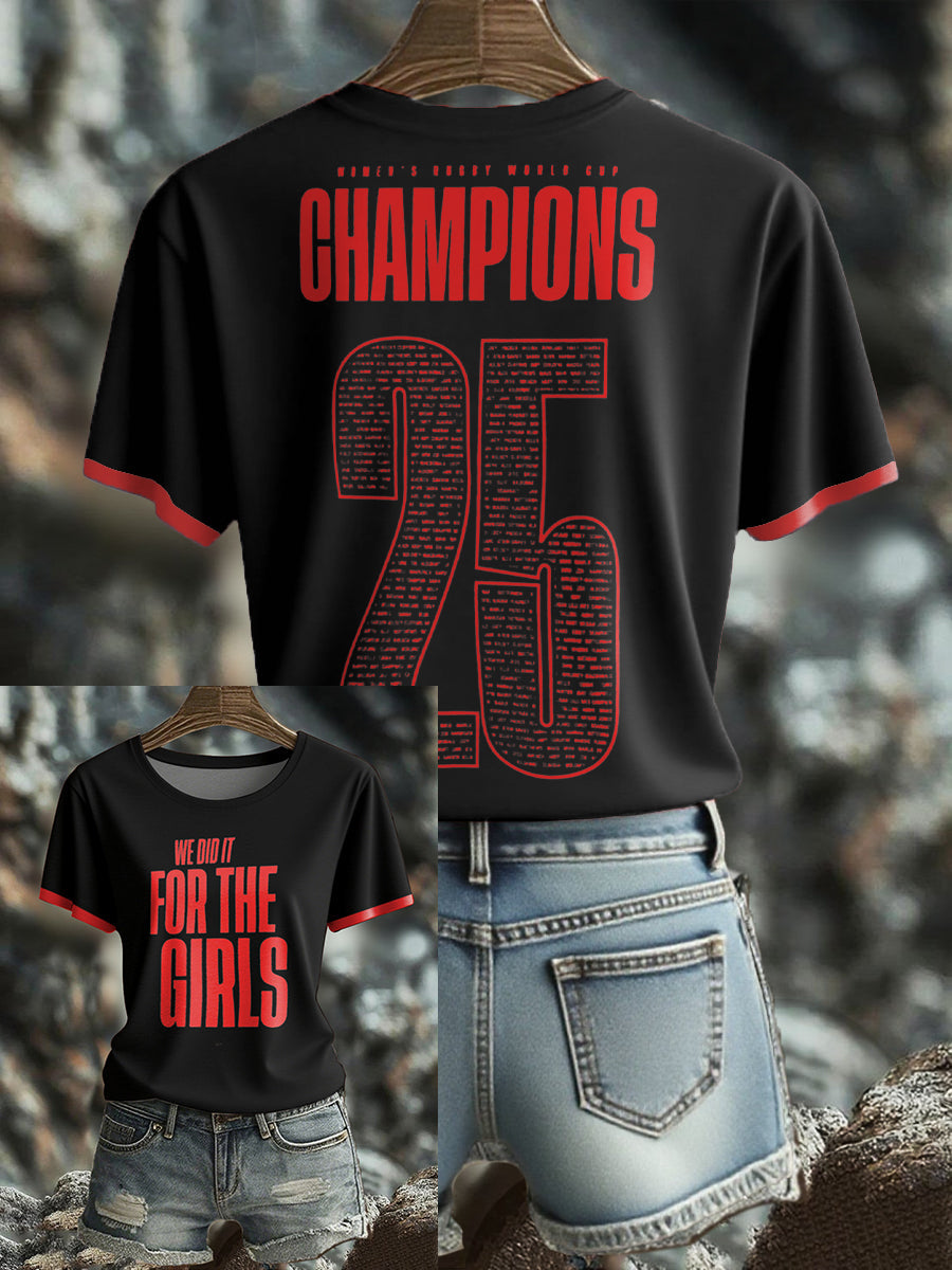 Women's England Rugby Lover Roses Printed T-shirt-1