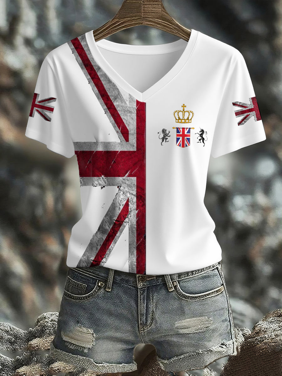 Women's UK Flag Printed T-shirt-1