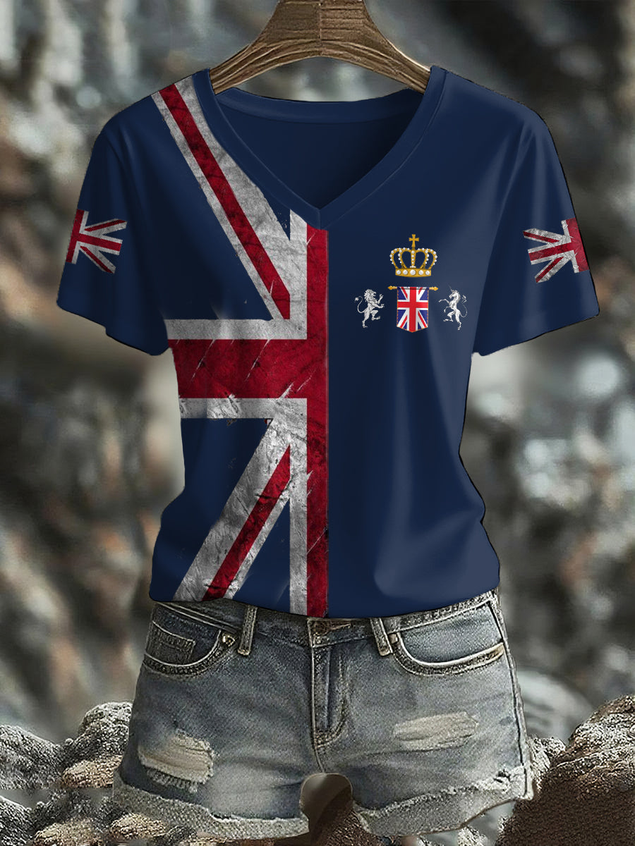 Women's UK Flag Printed T-shirt-3