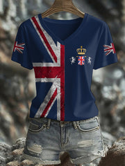 Women's UK Flag Printed T-shirt-3