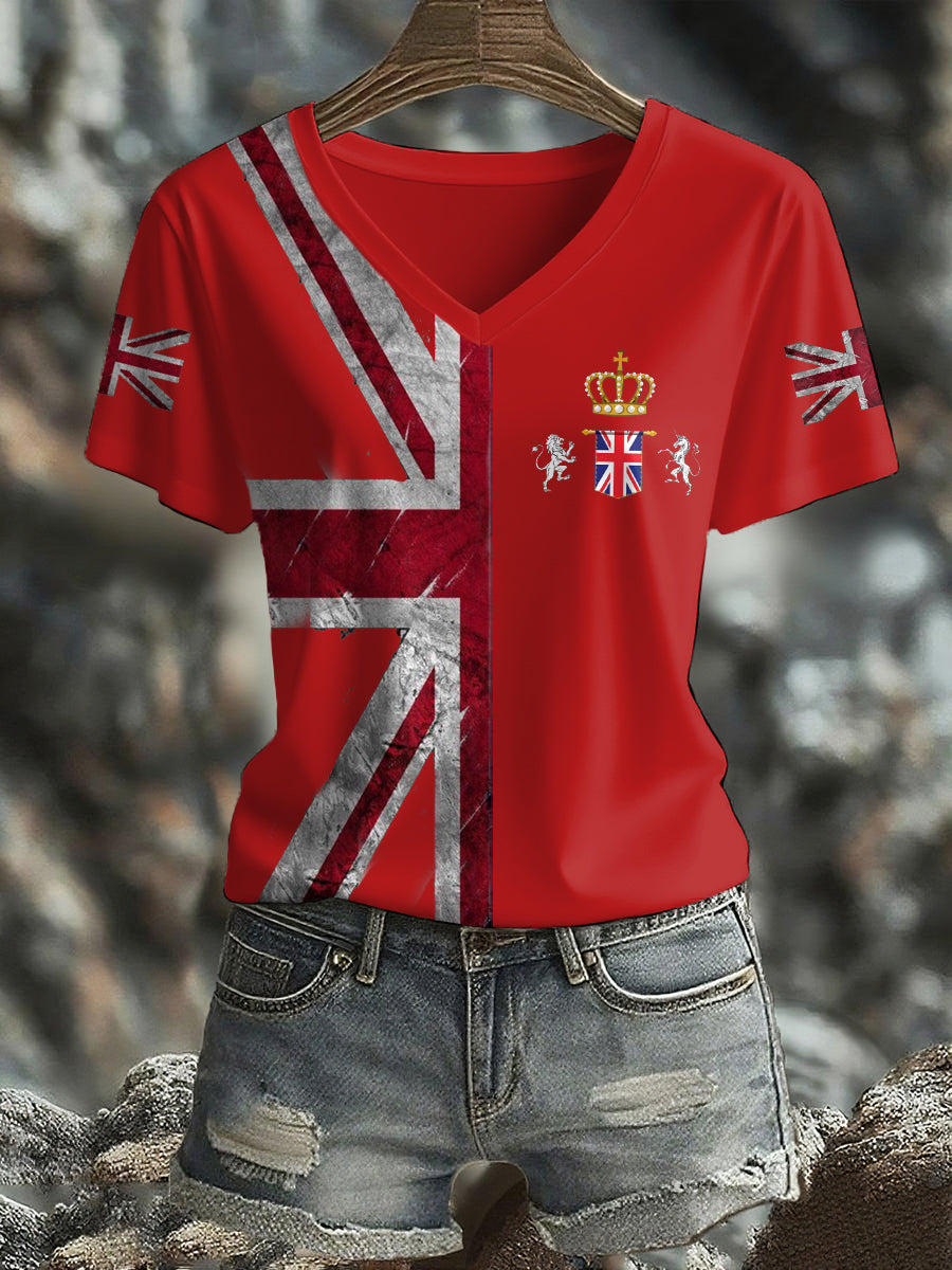 Women's UK Flag Printed T-shirt-4