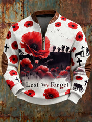 Men's Remembrance Day Lest We Forget Printed Sweatshirt