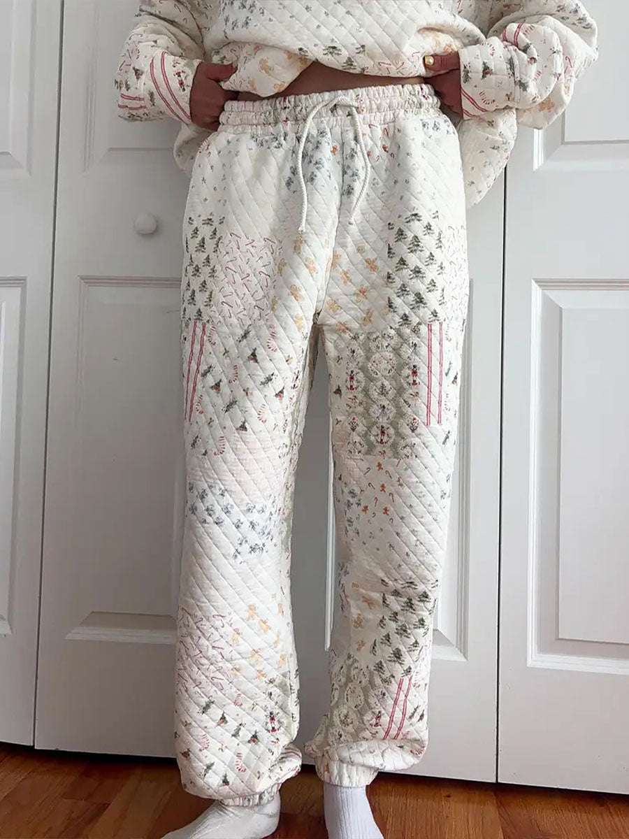 Women's Christmas sweatshirt and long pants sets-1