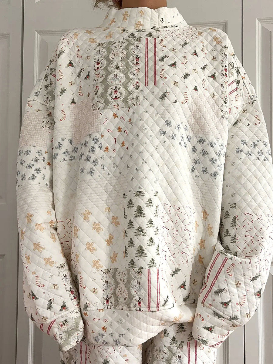 Women's Christmas sweatshirt and long pants sets-3