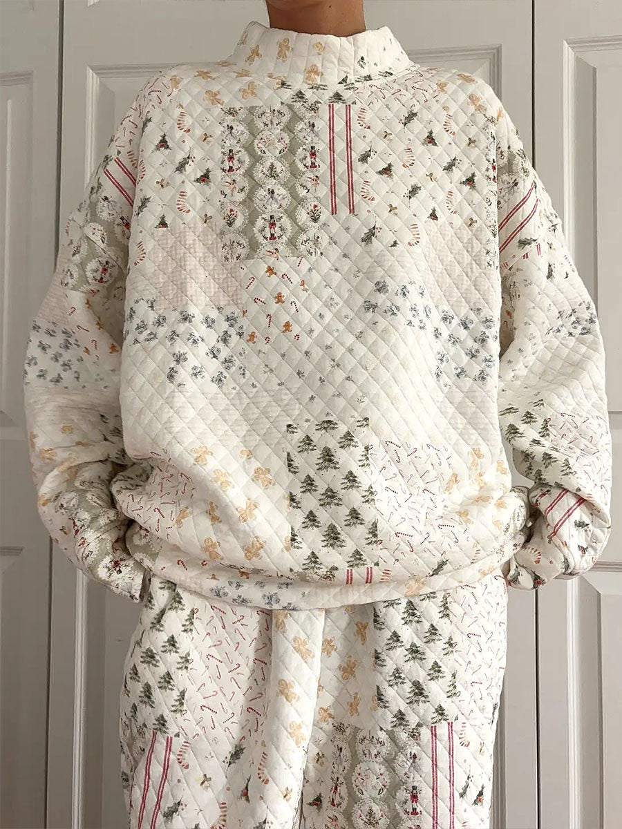 Women's Christmas sweatshirt and long pants sets-2