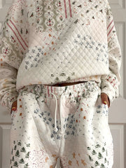 Women's Christmas sweatshirt and long pants sets-8