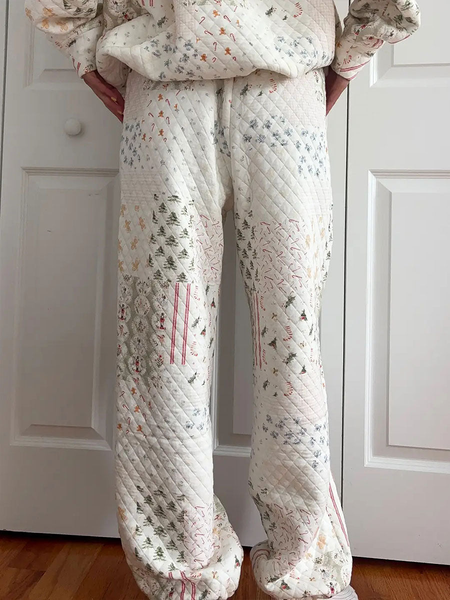 Women's Christmas sweatshirt and long pants sets-6