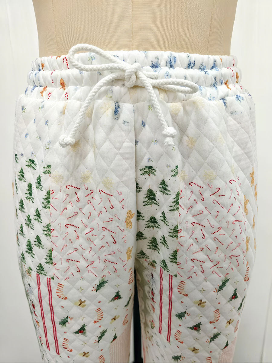 Women's Christmas sweatshirt and long pants sets-10