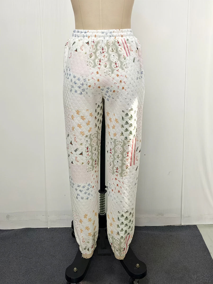 Women's Christmas sweatshirt and long pants sets-9