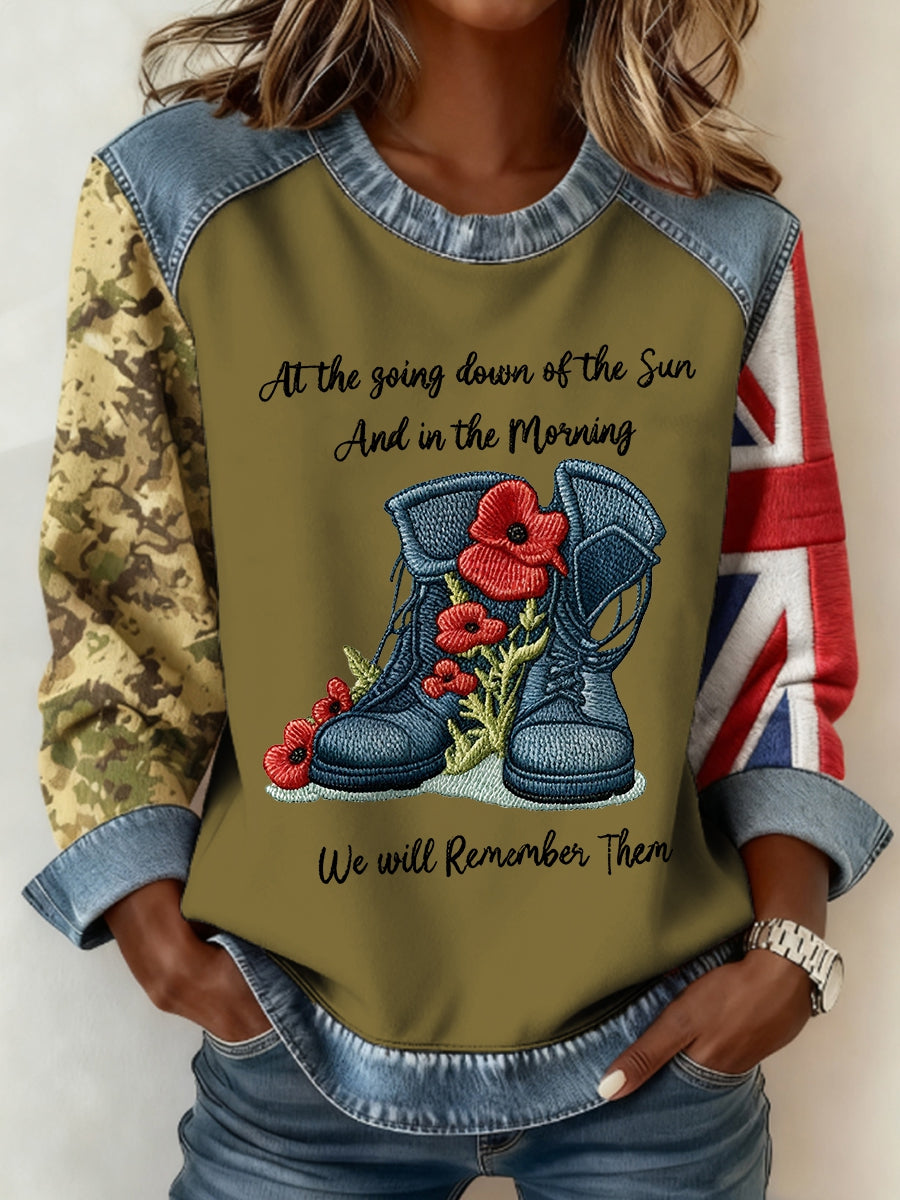 Women's 11th November Remembrance Day LEST WE'S FORGET Poppy Remembrance Sweatshirt-1