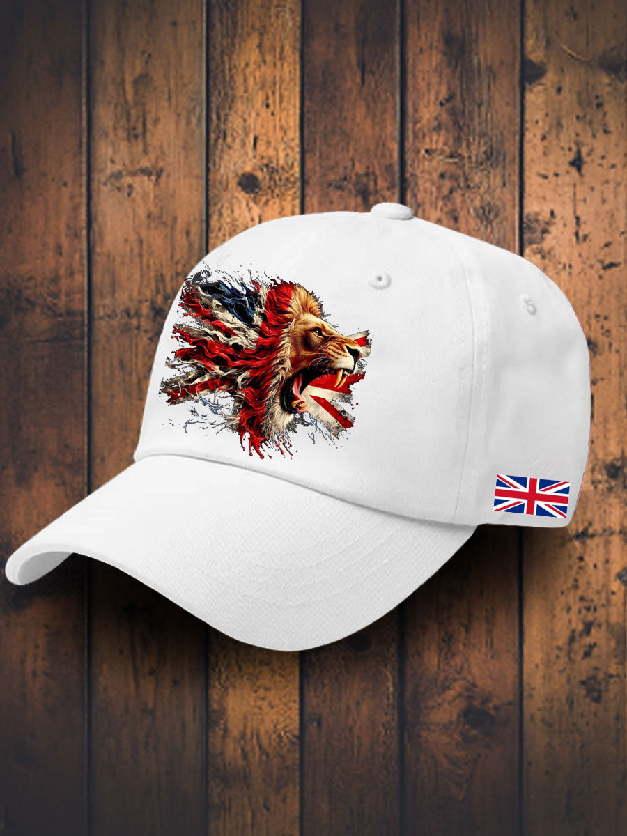 Unisex UK Flag Lion Printed Hat-1