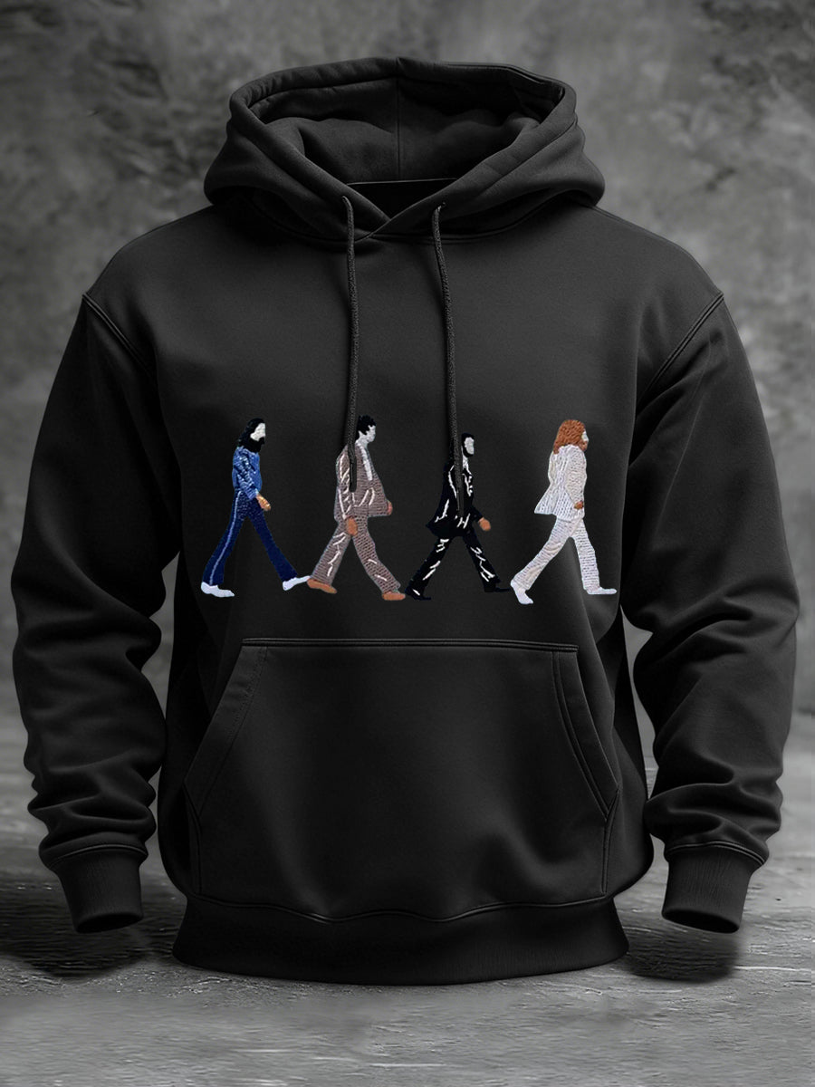 Men's Classic Legendary Rock Band Print Gift For Fans Casual Hoodie-3