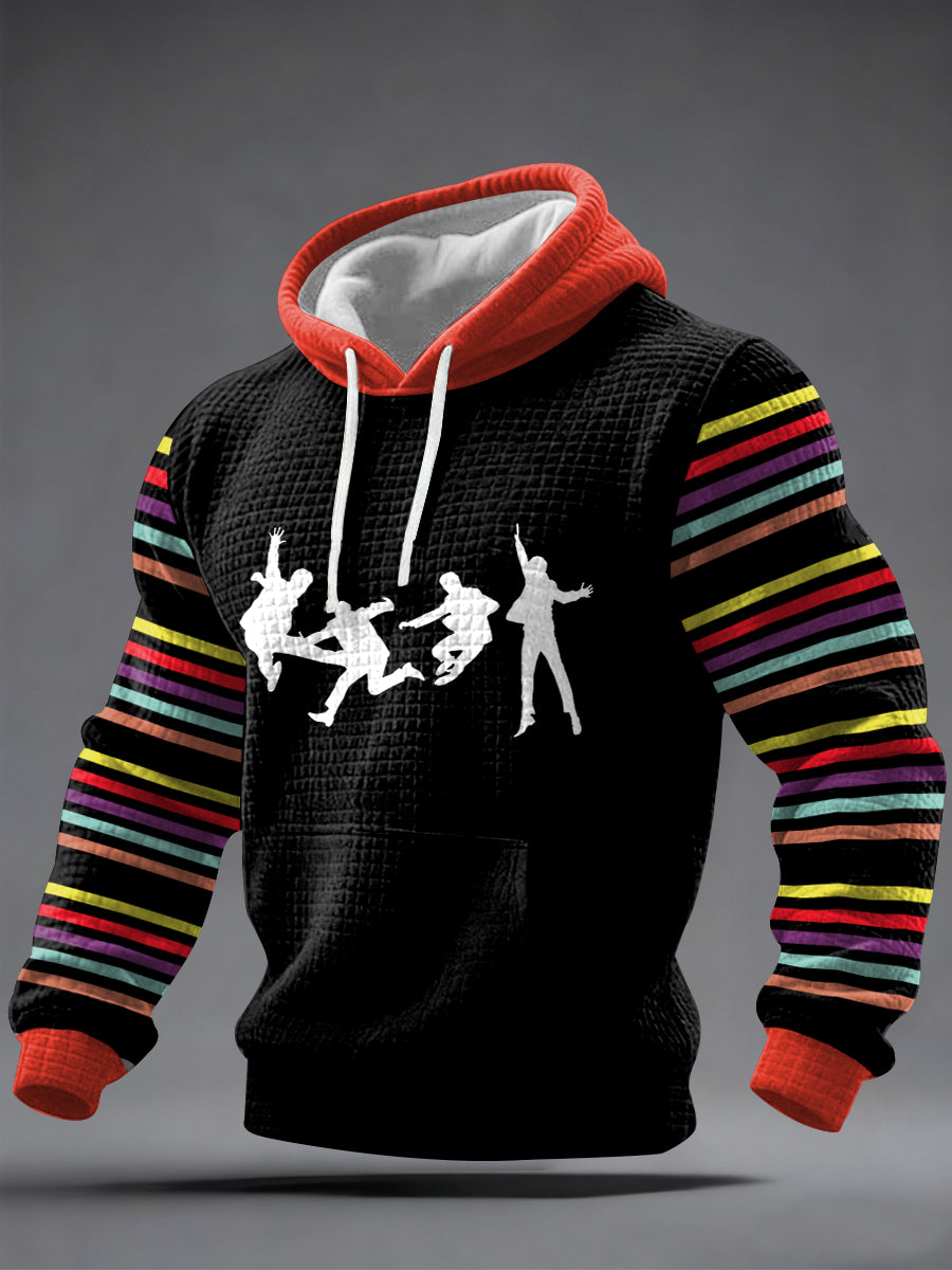 Men's Classic Legendary Rock Band Print Gift For Fans Casual Checkered Hoodie