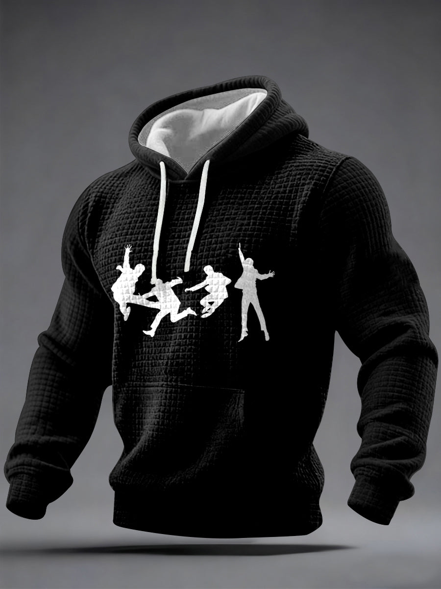 Men's Classic Legendary Rock Band Print Gift For Fans Casual Checkered Hoodie-1