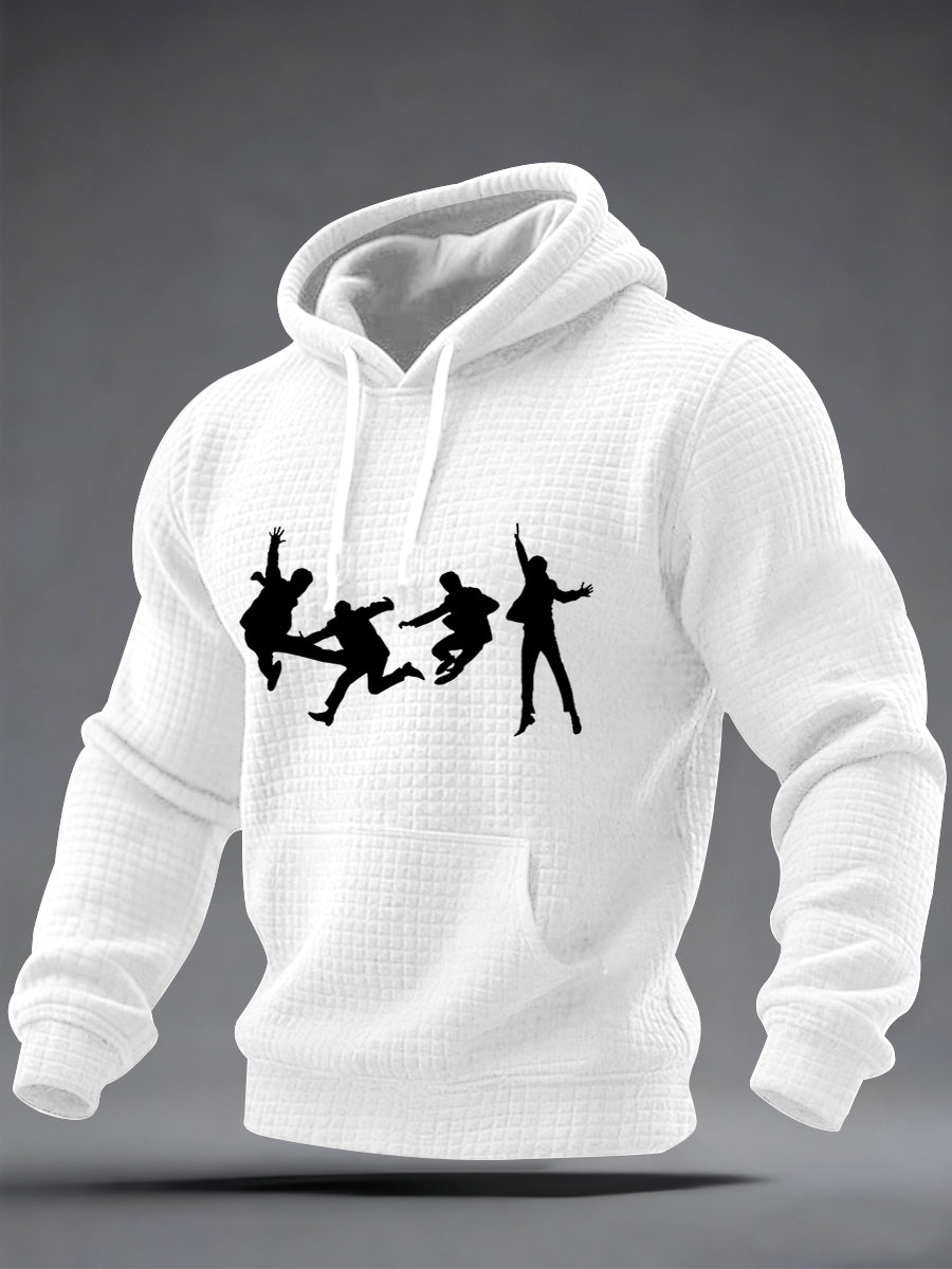 Men's Classic Legendary Rock Band Print Gift For Fans Casual Checkered Hoodie-2