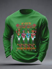 Men's Retro Wish You Have A Cracking Christmas Classic Legendary Rock Band Print Casual Long Sleeve T-Shirt-3