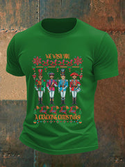 Men's Retro Wish You Have A Cracking Christmas Classic Legendary Rock Band Print Casual Tee-3