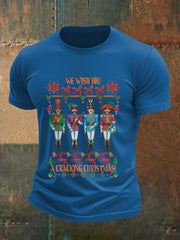 Men's Retro Wish You Have A Cracking Christmas Classic Legendary Rock Band Print Casual Tee-5