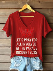 Women's Pray For All Involved British Soccer Printed T-shirt