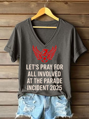 Women's Pray For All Involved British Soccer Printed T-shirt-3