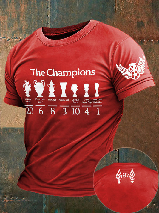 Men's Football 24/25 20th Champion Printed T-shirt