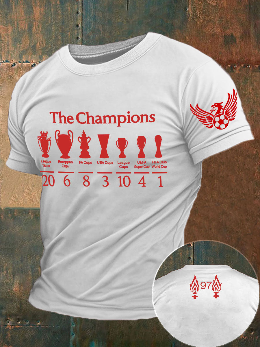 Men's Football 24/25 20th Champion Printed T-shirt-1