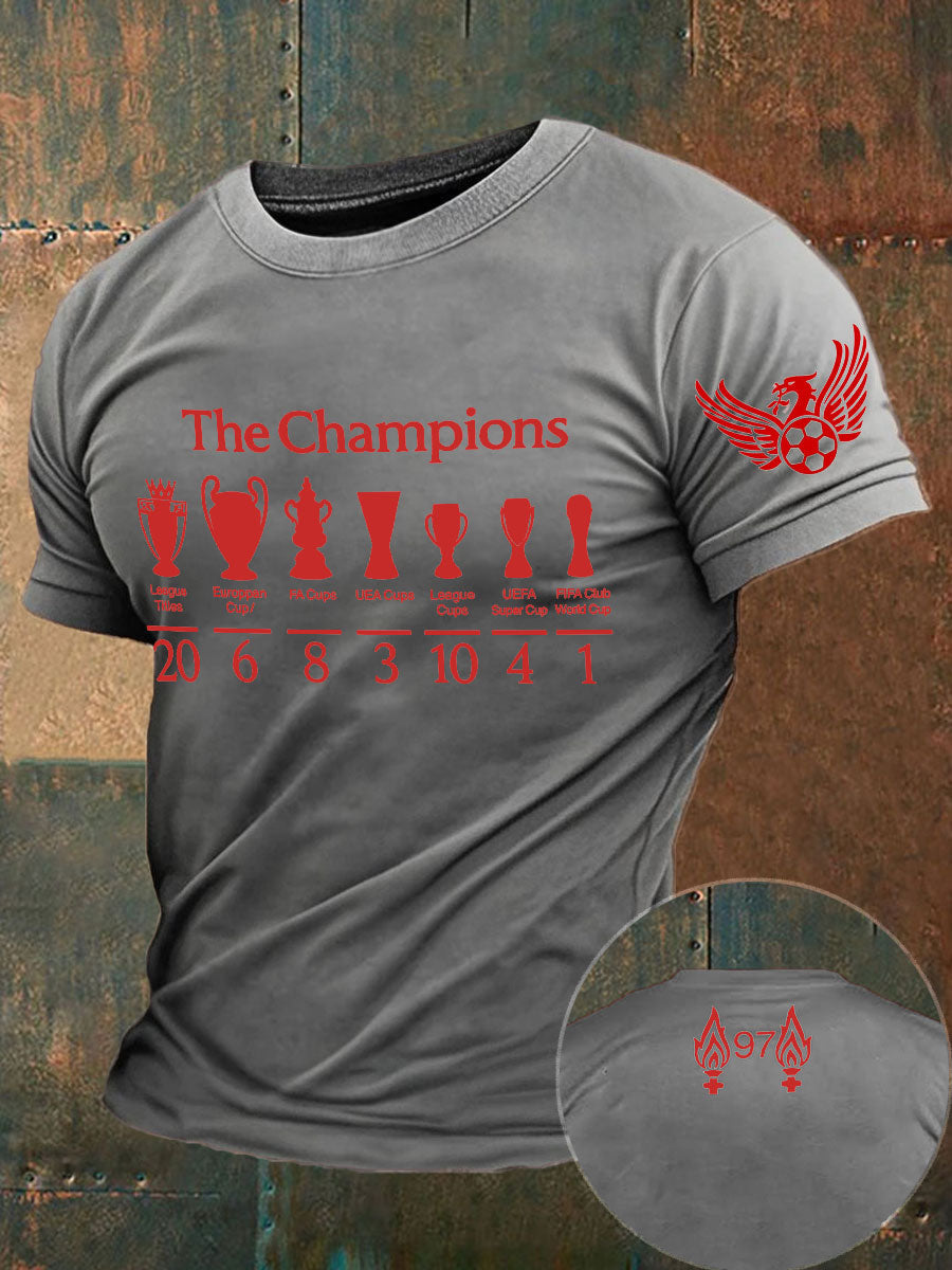Men's Football 24/25 20th Champion Printed T-shirt-3