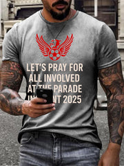 Men's Pray For All Involved British Soccer Printed T-shirt-3