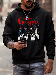 Men's Merry Chrsitmas Retro Classic Legendary Rock Band Print Gift For Fans Casual Hoodie