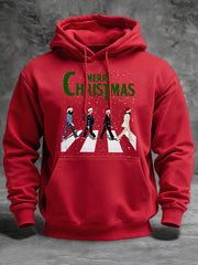 Men's Merry Chrsitmas Retro Classic Legendary Rock Band Print Gift For Fans Casual Hoodie-3