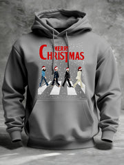 Men's Merry Chrsitmas Retro Classic Legendary Rock Band Print Gift For Fans Casual Hoodie-2