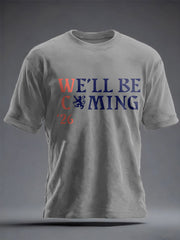 Unisex UK Football Lover Scotland We'll Be Coming 2026 Printed T-shirt-1