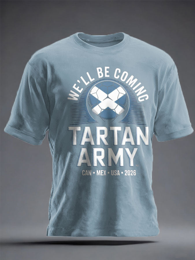Unisex UK Football Lover Scotland We'll Be Coming 2026 Printed T-shirt-3