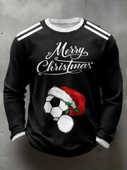 Men's ’UK Football Lover Christmas Printed Waffle Tops-1