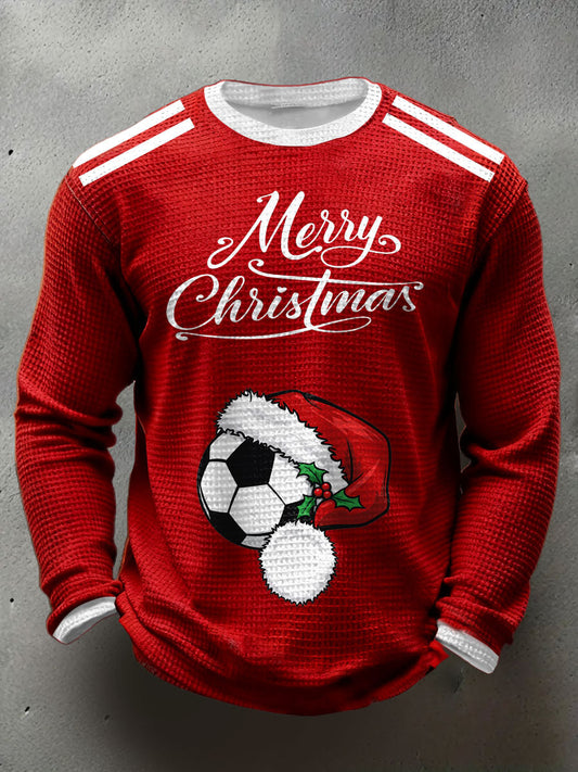 Men's ’UK Football Lover Christmas Printed Waffle Tops