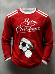 Men's ’UK Football Lover Christmas Printed Waffle Tops