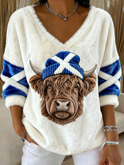 Women's Highland Cow Print Casual Top