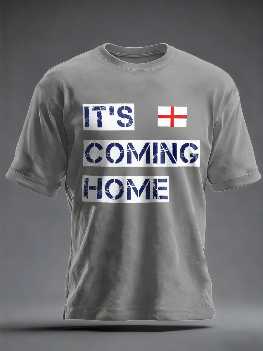 Men's UK Football Lover It’s Coming Home imitation cotton short-sleeved T-shirt-1