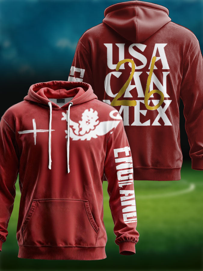 Unisex UK England Football Lover It's Coming Back 2026 Printed Hoodie-1