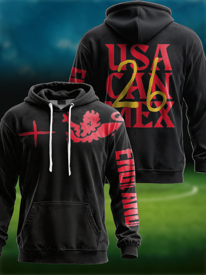 Unisex UK England Football Lover It's Coming Back 2026 Printed Hoodie-2