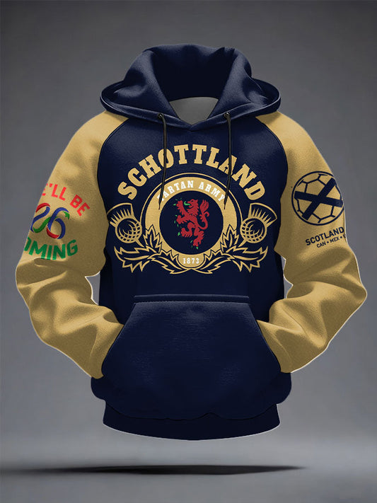 Unisex UK Scotland Football Lover We'll Be Coming 2026 Printed Hoodie