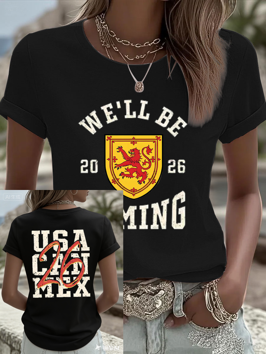 Women's UK Football Lover Scotland Iron On Short Sleeve T-Shirt-1