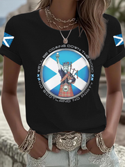 Women's UK Football Lover Scotland Iron On Short Sleeve T-Shirt-1
